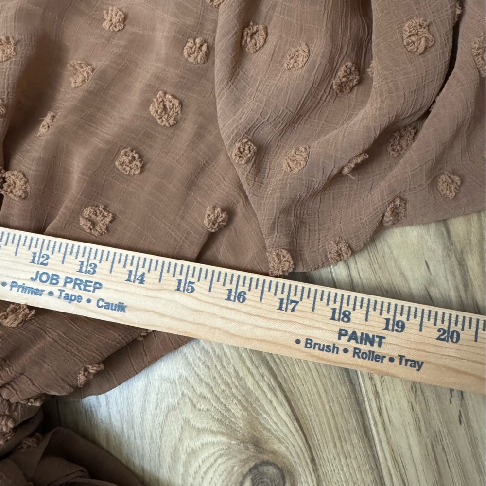 Baltic Born Camel Brown Textured Long Sleeve Wrap Midi Dress - Picture 9 of 12